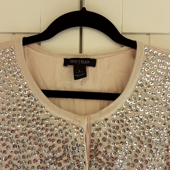 White House Black Market  Sequin Cardigan, Size Large - Picture 2 of 7